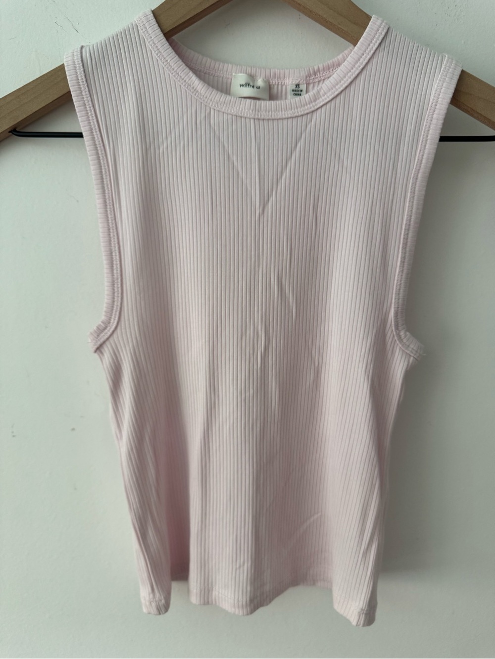 Wilfred x Aritzia Pale Pink Ribbed Tank Top XS